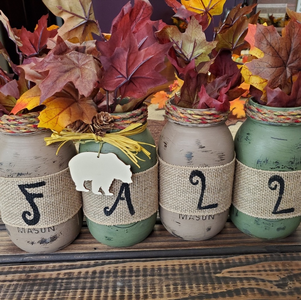 Farmhouse Rustic Fall Mason Jar Set